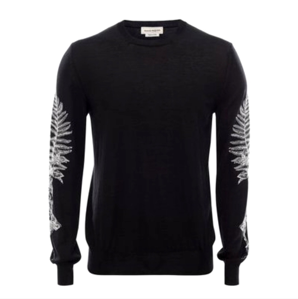Alexander McQueen Embroidered Fern Sweater, M